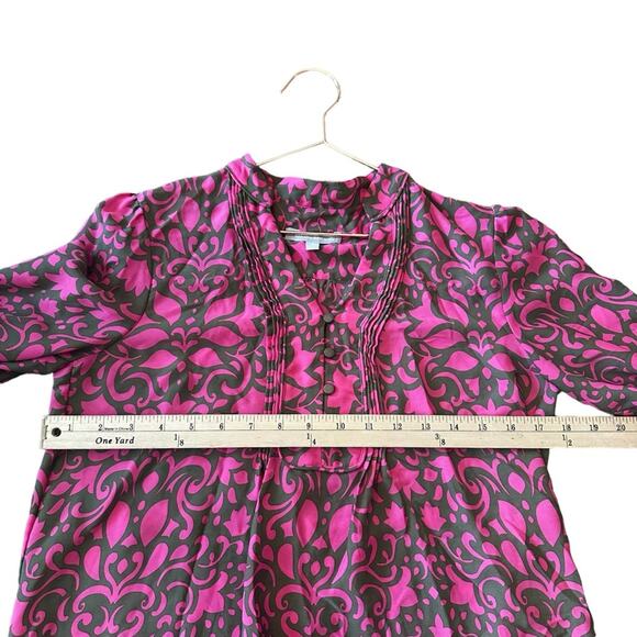 Banana Republic Floral Tunic via neck with 4 metal buttons size XS - Picture 3 of 6